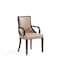 Manhattan Comfort Grand Faux Leather and Velvet Dining Armchair in Tan with Beech Wood Frame DC048AR-TN - alternate 1